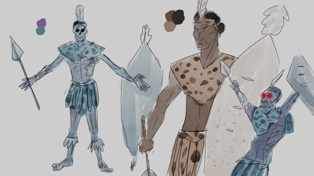 Zulu War Captain - Trekker Zombies short film development and storyboard art