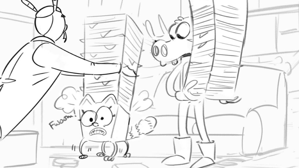 storyboarding artwork for Moosebox animation series