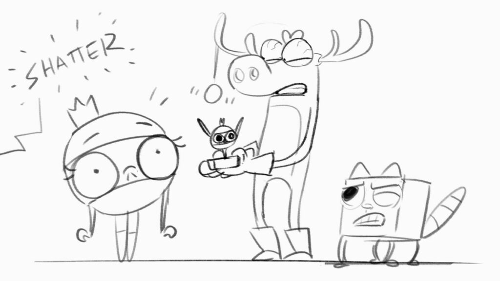 storyboard art for Moosebox animation series